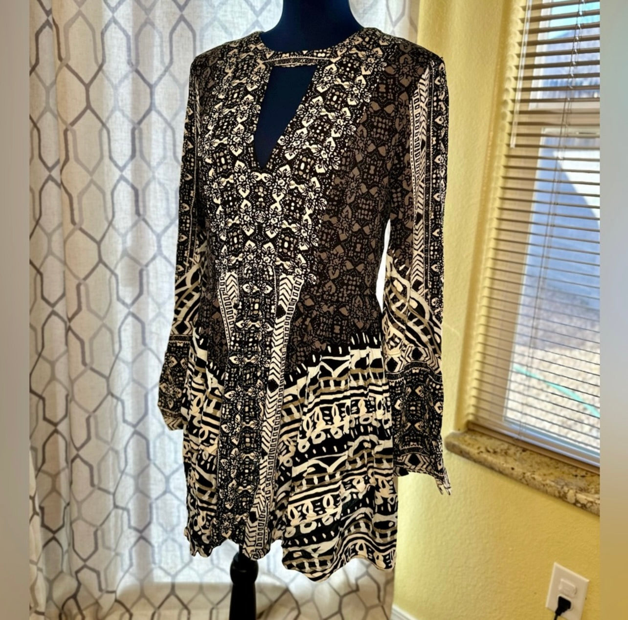 Free People Tegan Border Printed Mini Dress