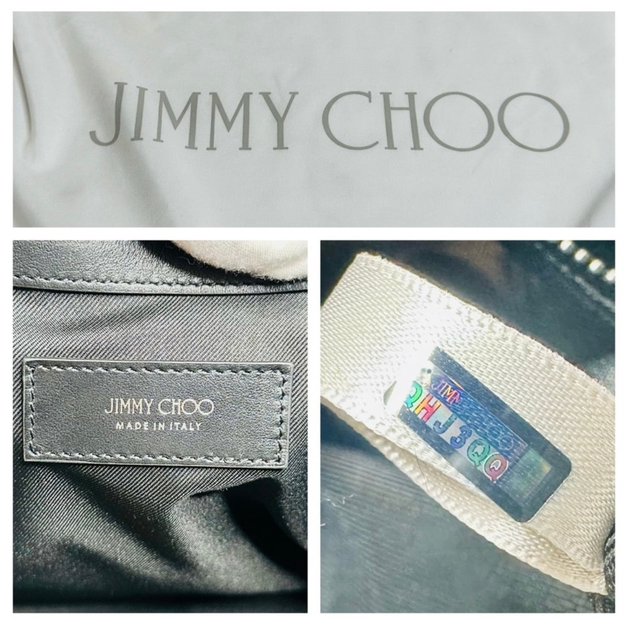 New Jimmy Choo Pimlico/s Black Vintage Leather Gunmetal Star-Stud Embellished Tote