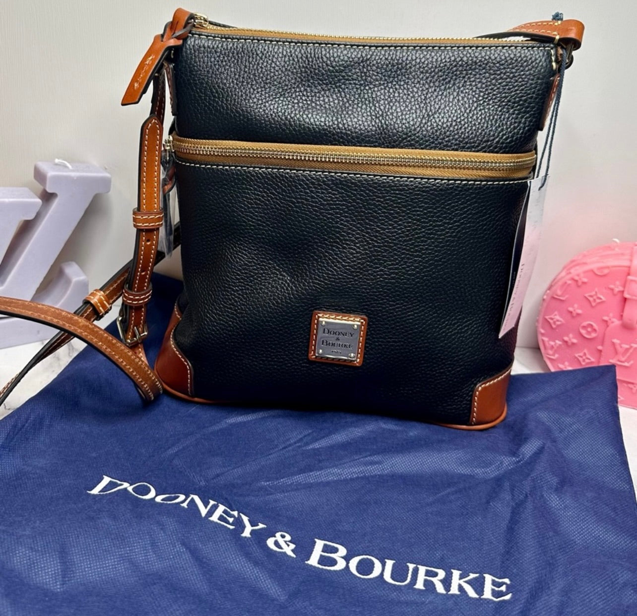 Dooney & Bourke Black Pebble Grain Leather Crossbody Bag