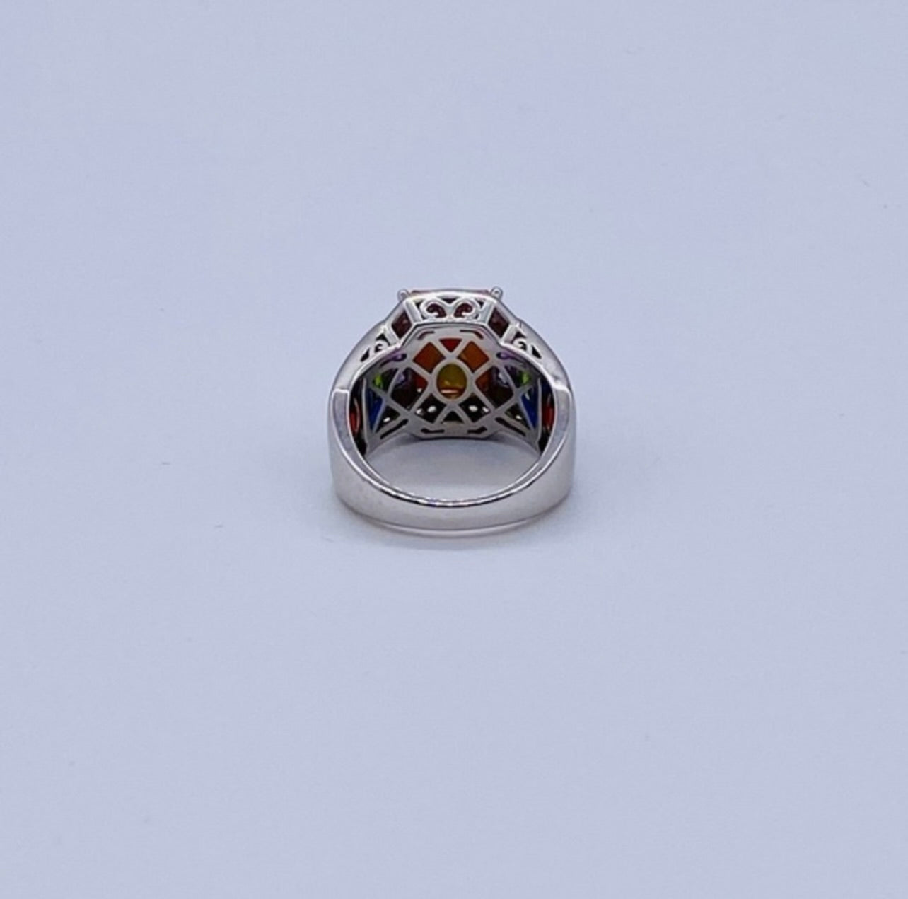 EUC Sterling Silver Bi Colored Topaz Cocktail Ring