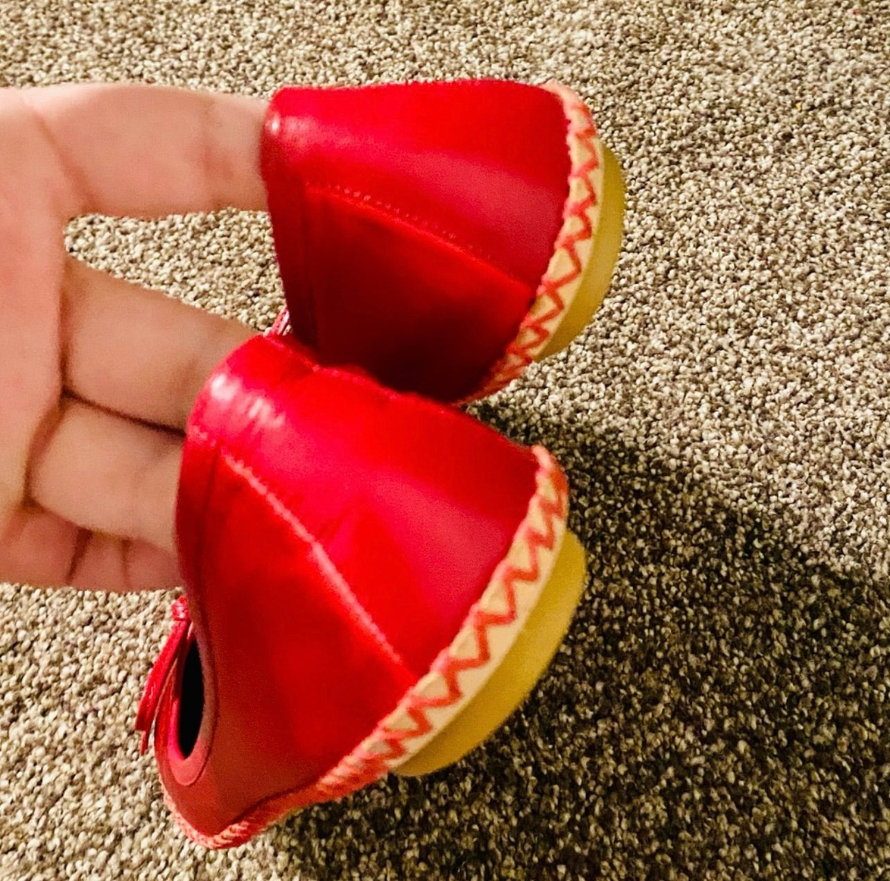 Marc Jacobs Vintage Satin & Leather Red Ballet Flats w/ Bow Accent