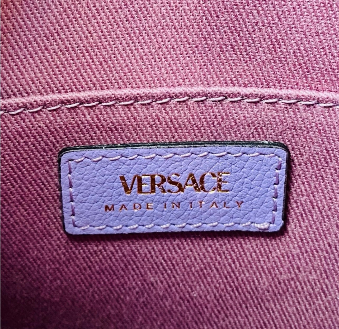 New Versace La Medusa Lilac/Purple Leather Disco Round Crossbody Bag