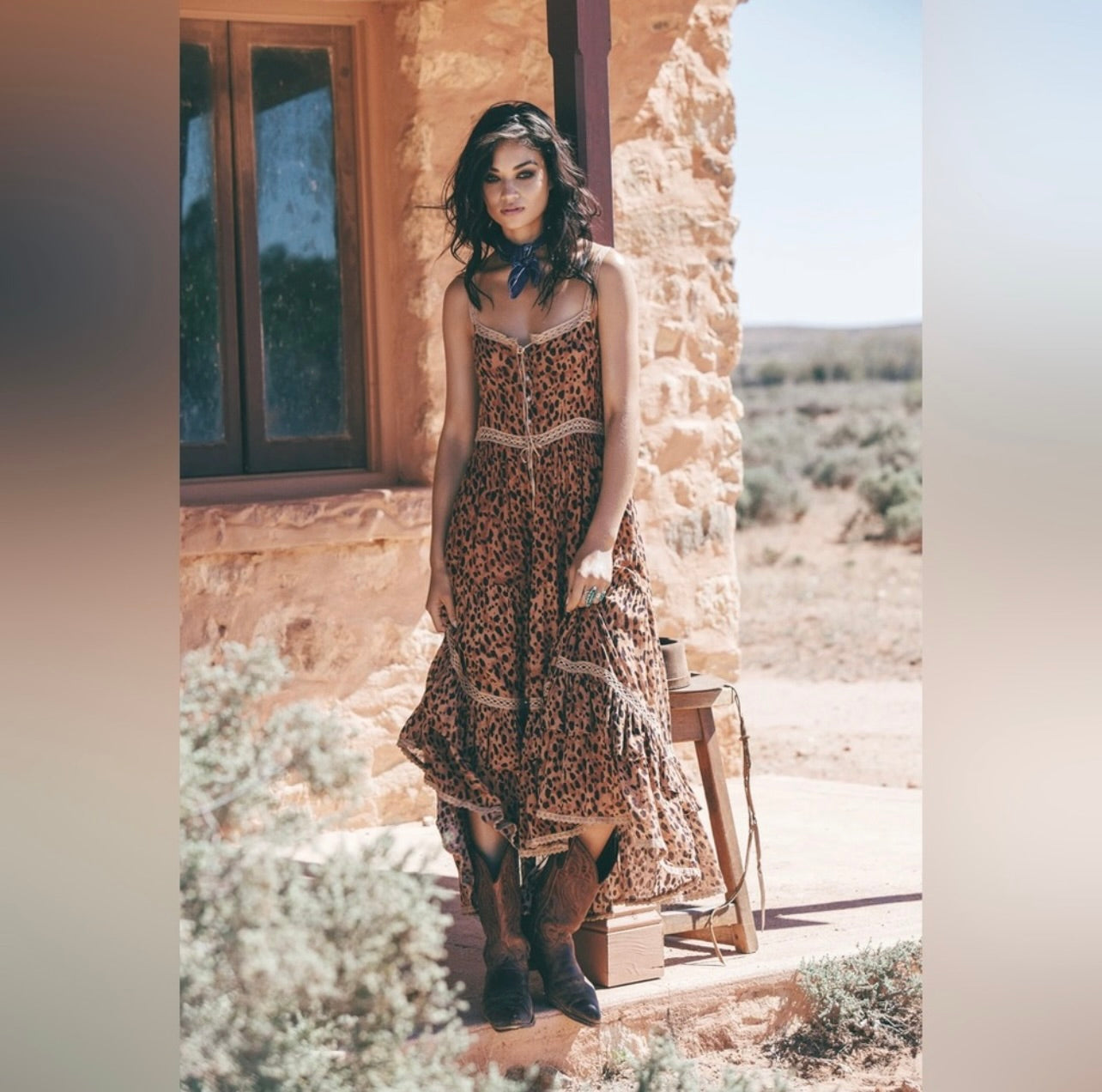 New Spell & the Gypsy Collective Tan Saphari Unicorn Tears Sundress