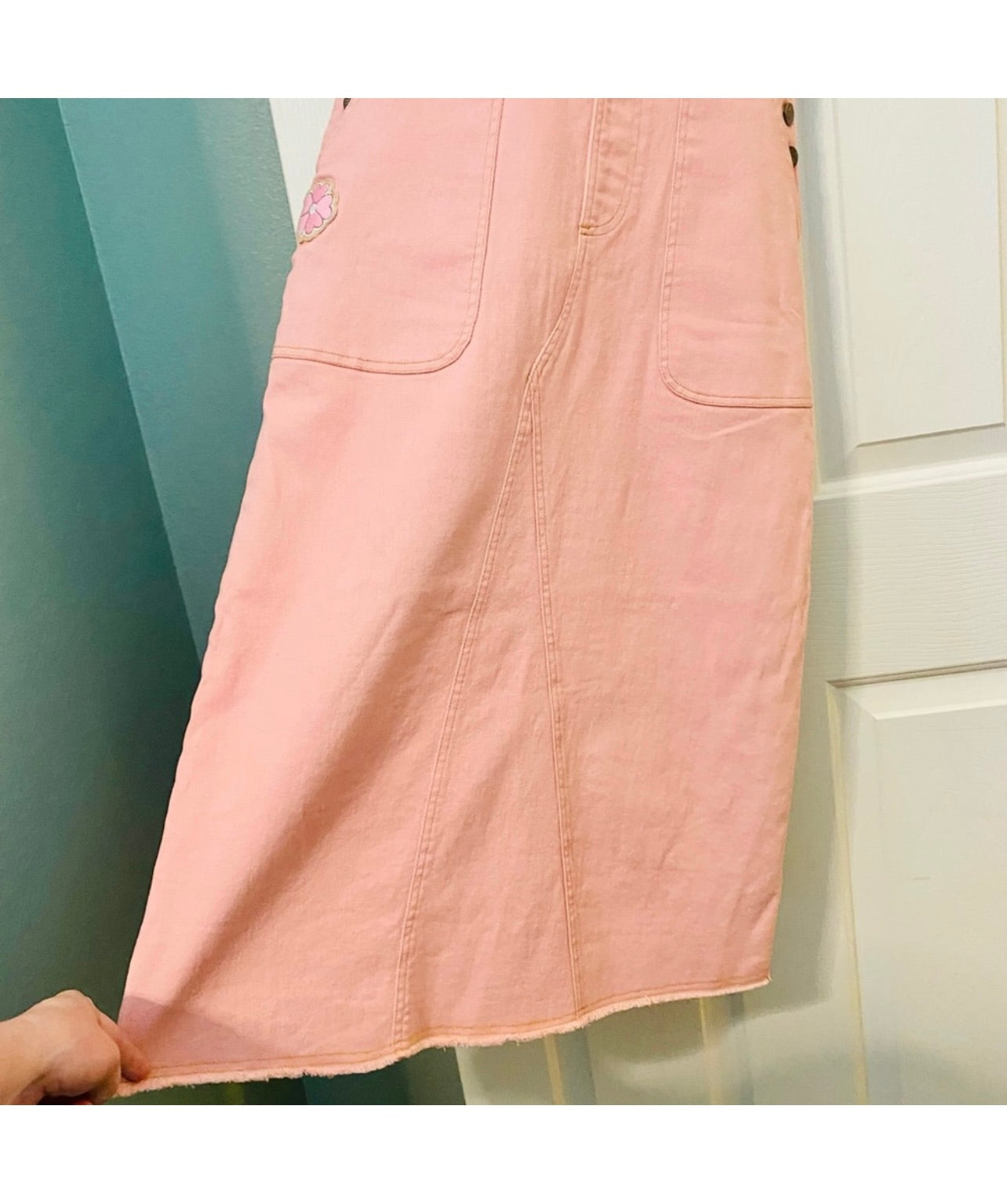 Spell & the Gypsy Collective Pink Candy Denim Pinafore Dress