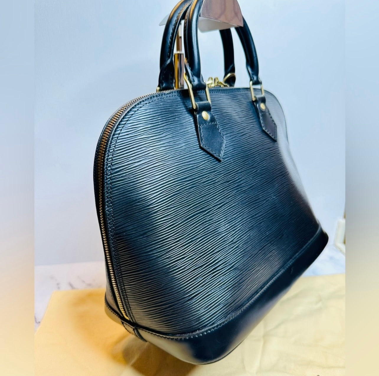 Vintage Louis Vuitton Black Epi Leather Alma PM Bag