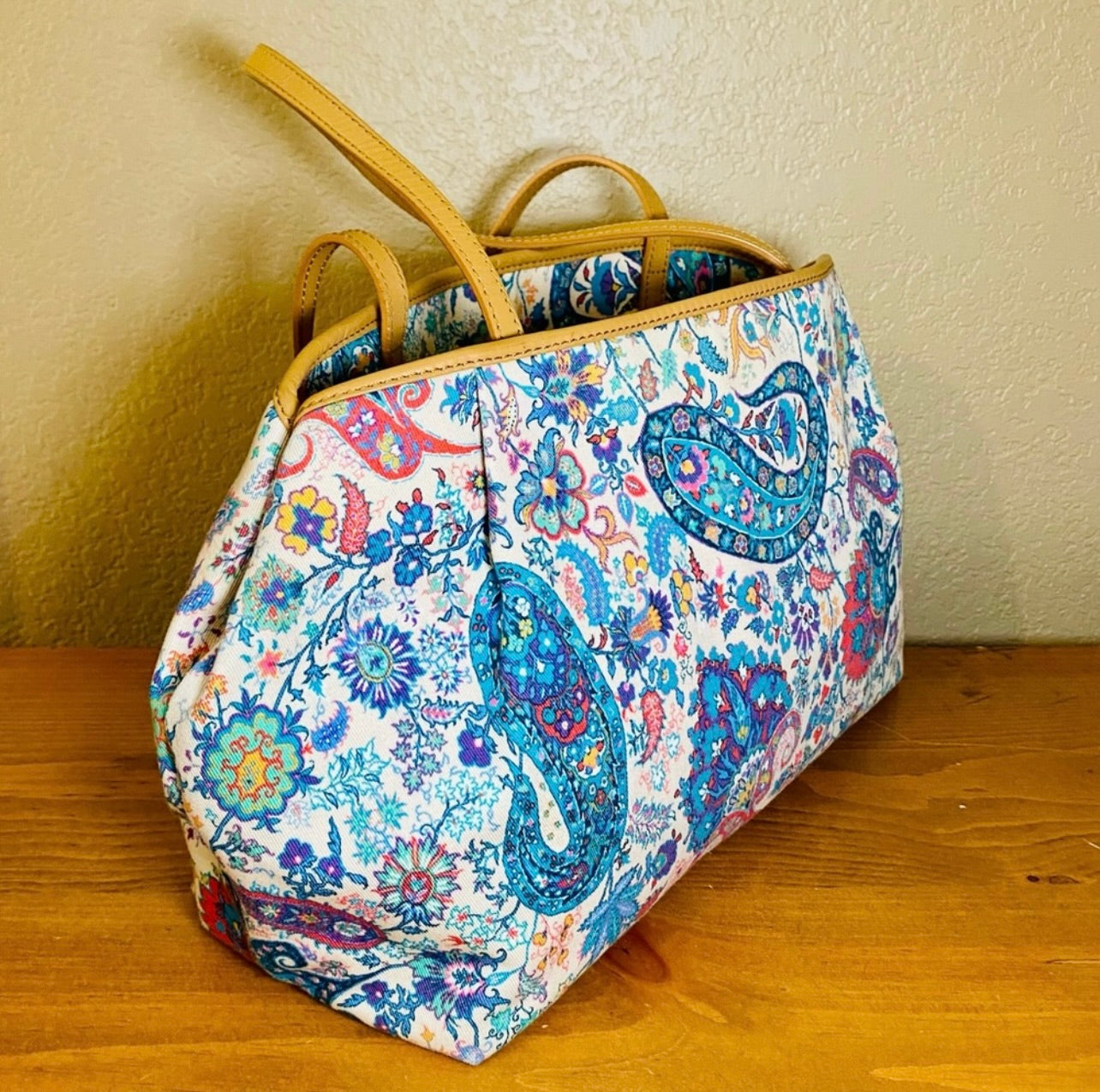 Etro Paisley Print Canvas Tote Bag