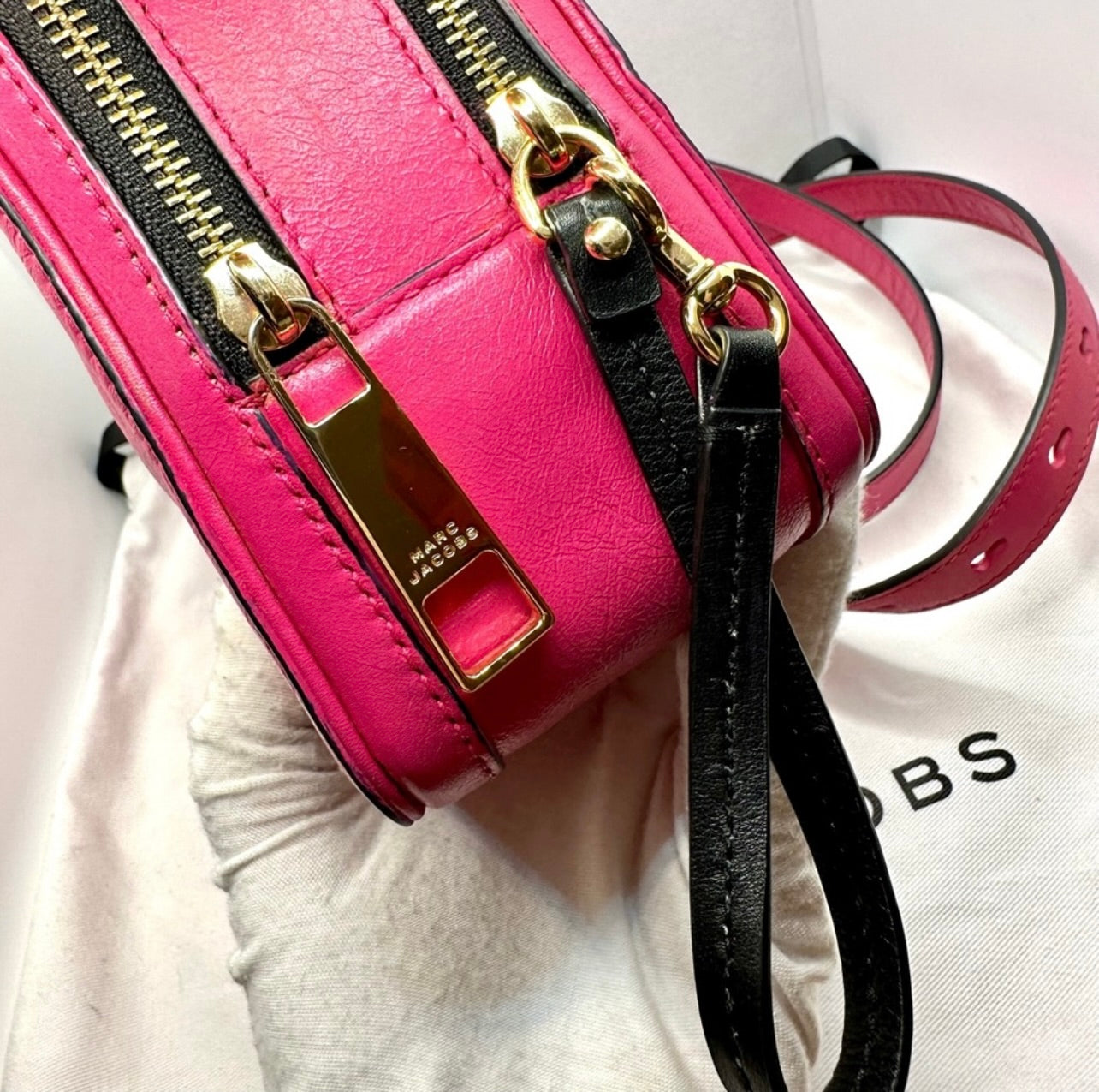 Marc Jacobs Hot Pink Distressed Leather The Box 23 Crossbody Bag