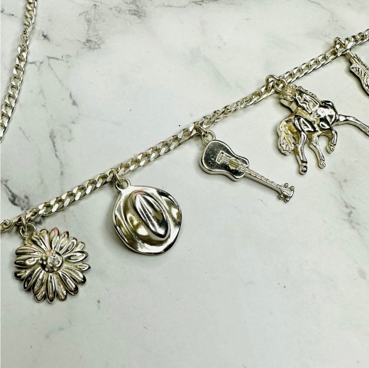 EUC Spell & The Gypsy Sterling Silver Meadowland Charm Necklace