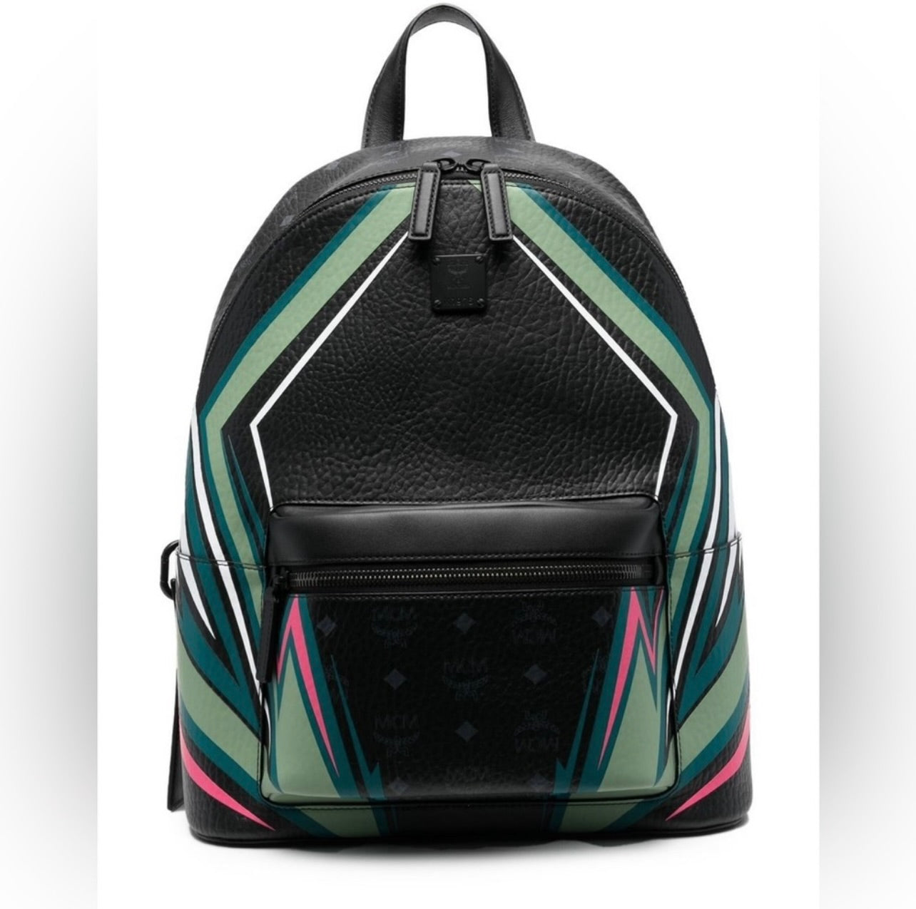 NWT! Unisex MCM Medium Leather & Canvas Stark Graphic-Print Backpack