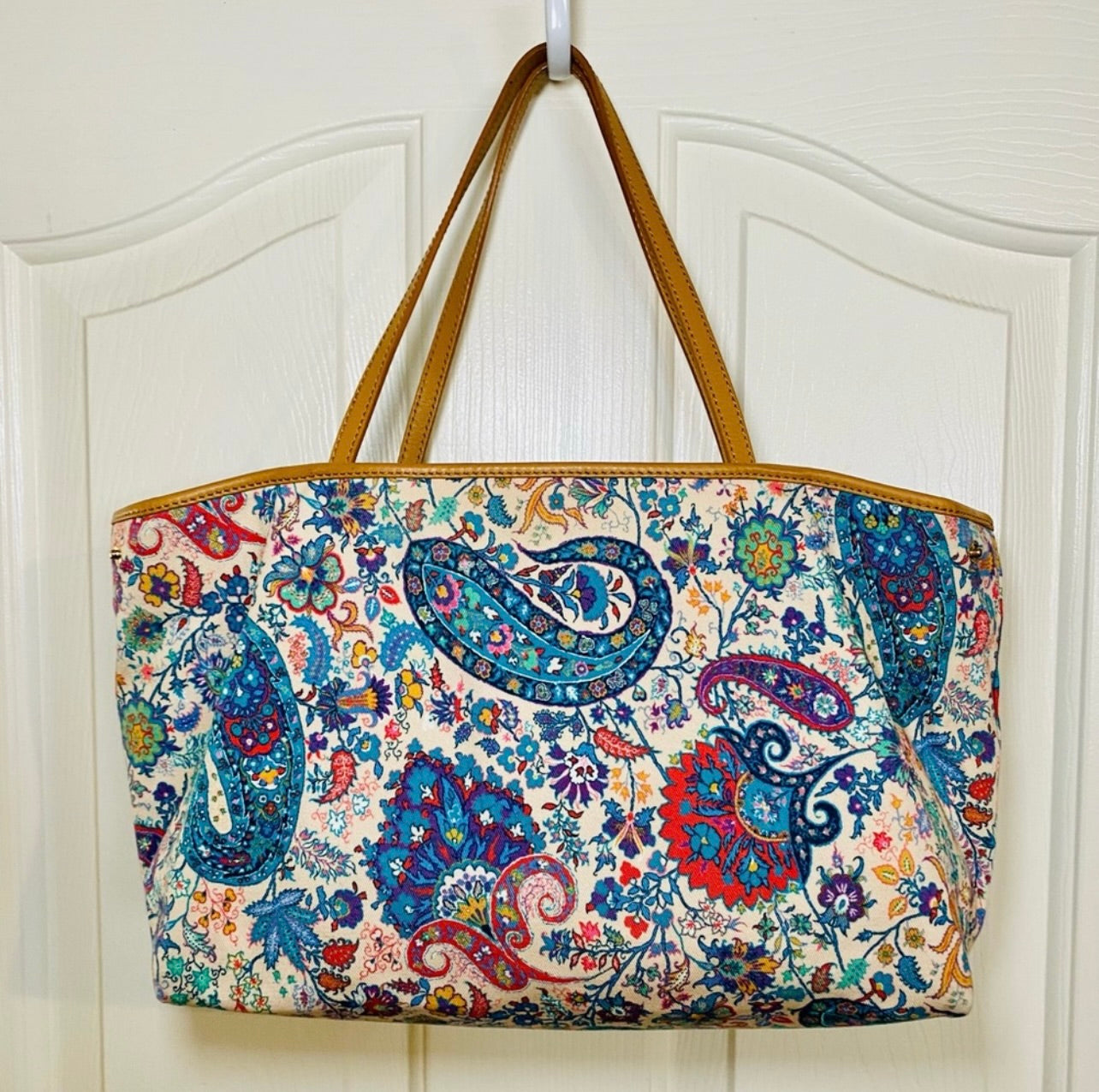 Etro Paisley Print Canvas Tote Bag