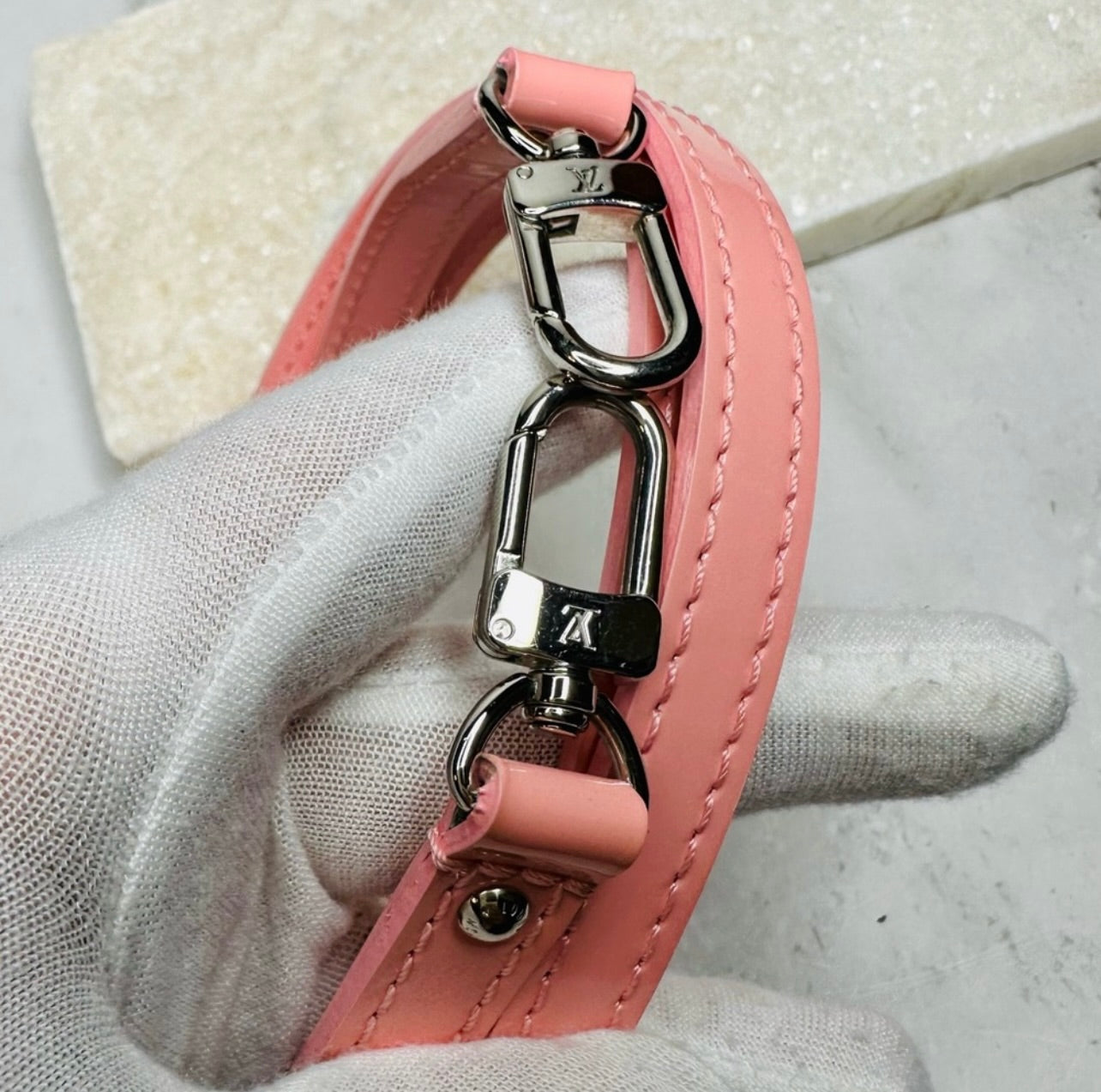 New Authentic Louis Vuitton Pink Patent Leather Bag Strap