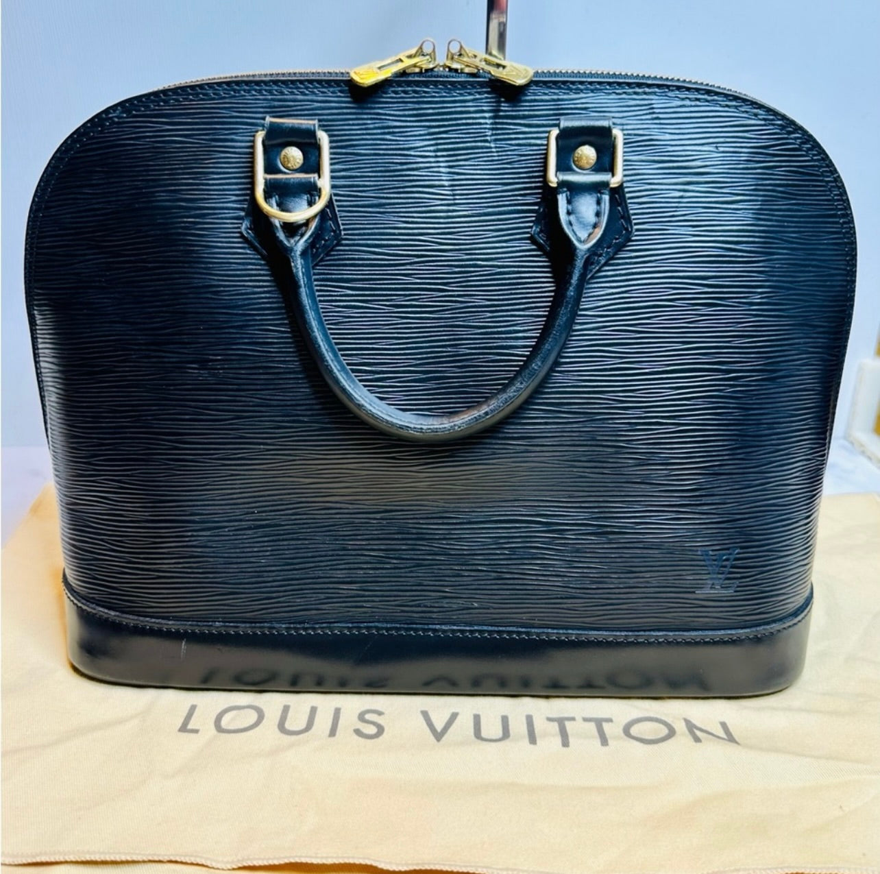 Vintage Louis Vuitton Black Epi Leather Alma PM Bag