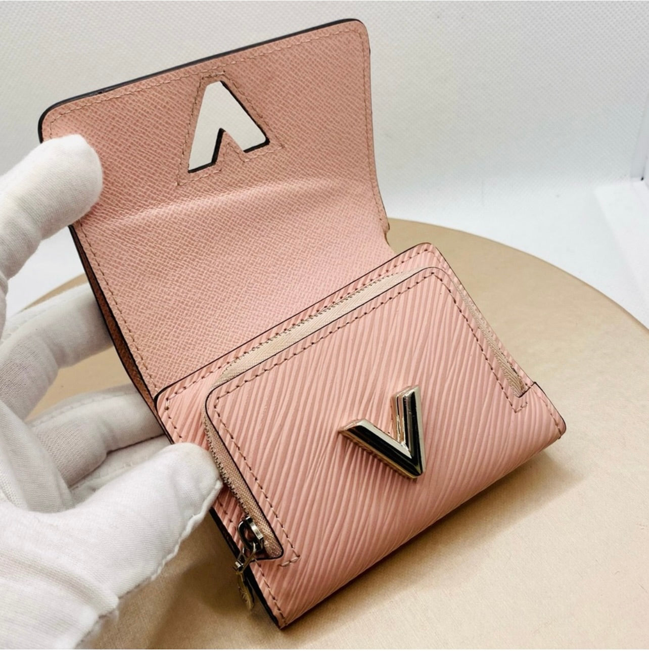 Louis Vuitton Rose Ballerine Epi Leather Twist XS Wallet