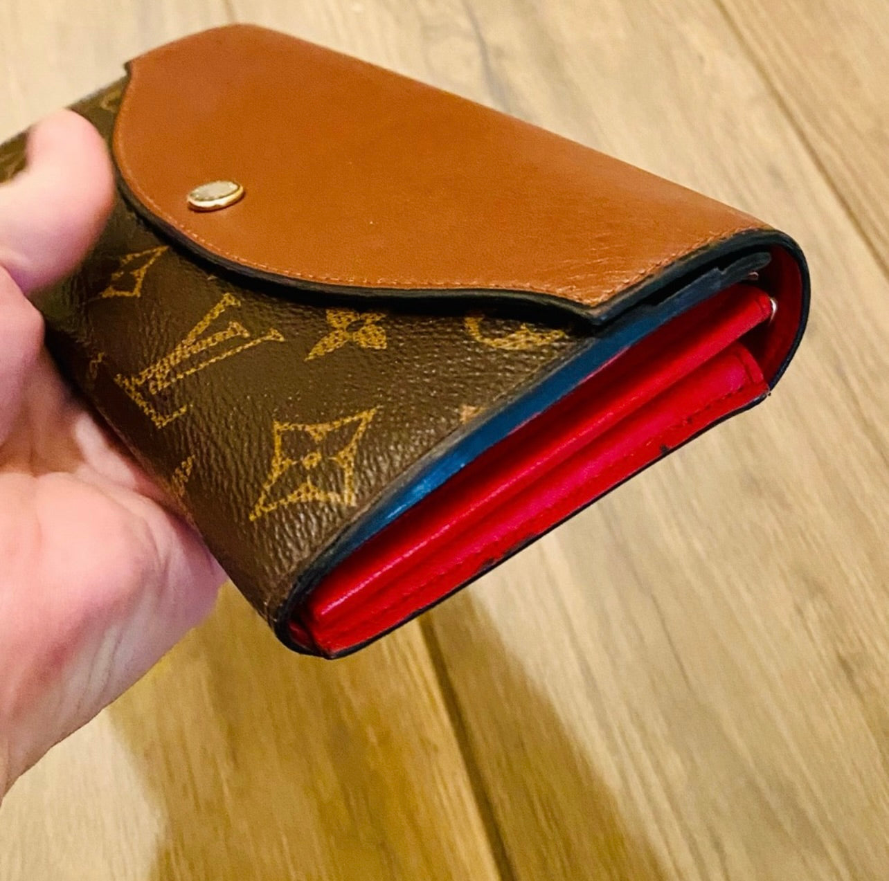 Louis Vuitton Marron Leather & Monogram Sarah Tuileries Wallet