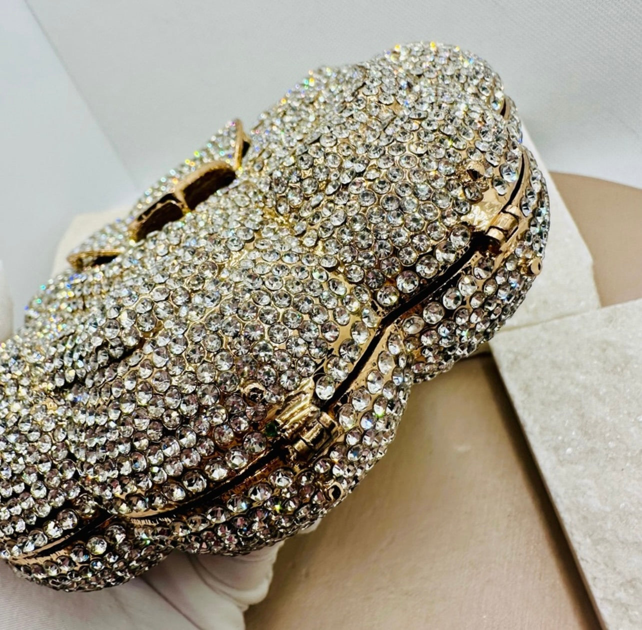 New Windsor Divine Luxury Rhinestone Rose Minaudiere Bag