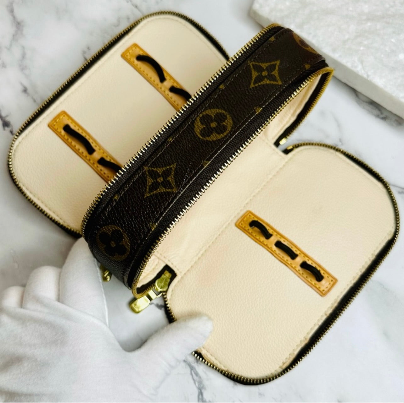 Vintage Louis Vuitton Monogram Trousse Brush PM Cosmetic Pouch