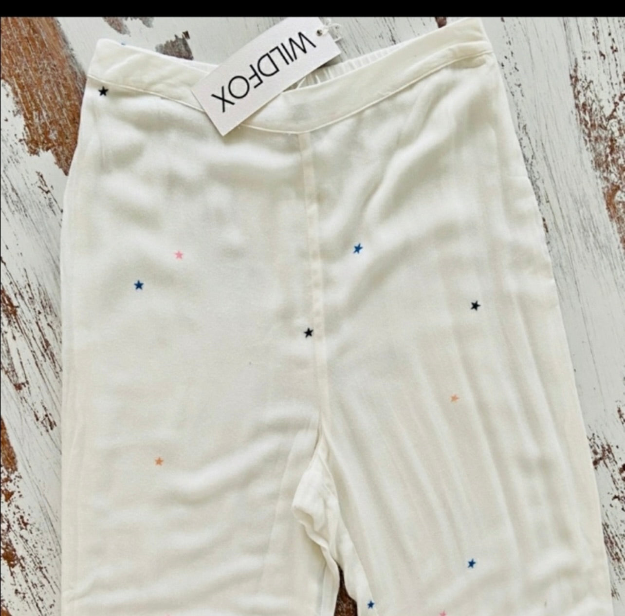 NWT! Wildfox COUTURE White Starlet Loren High Waisted Flared Pants