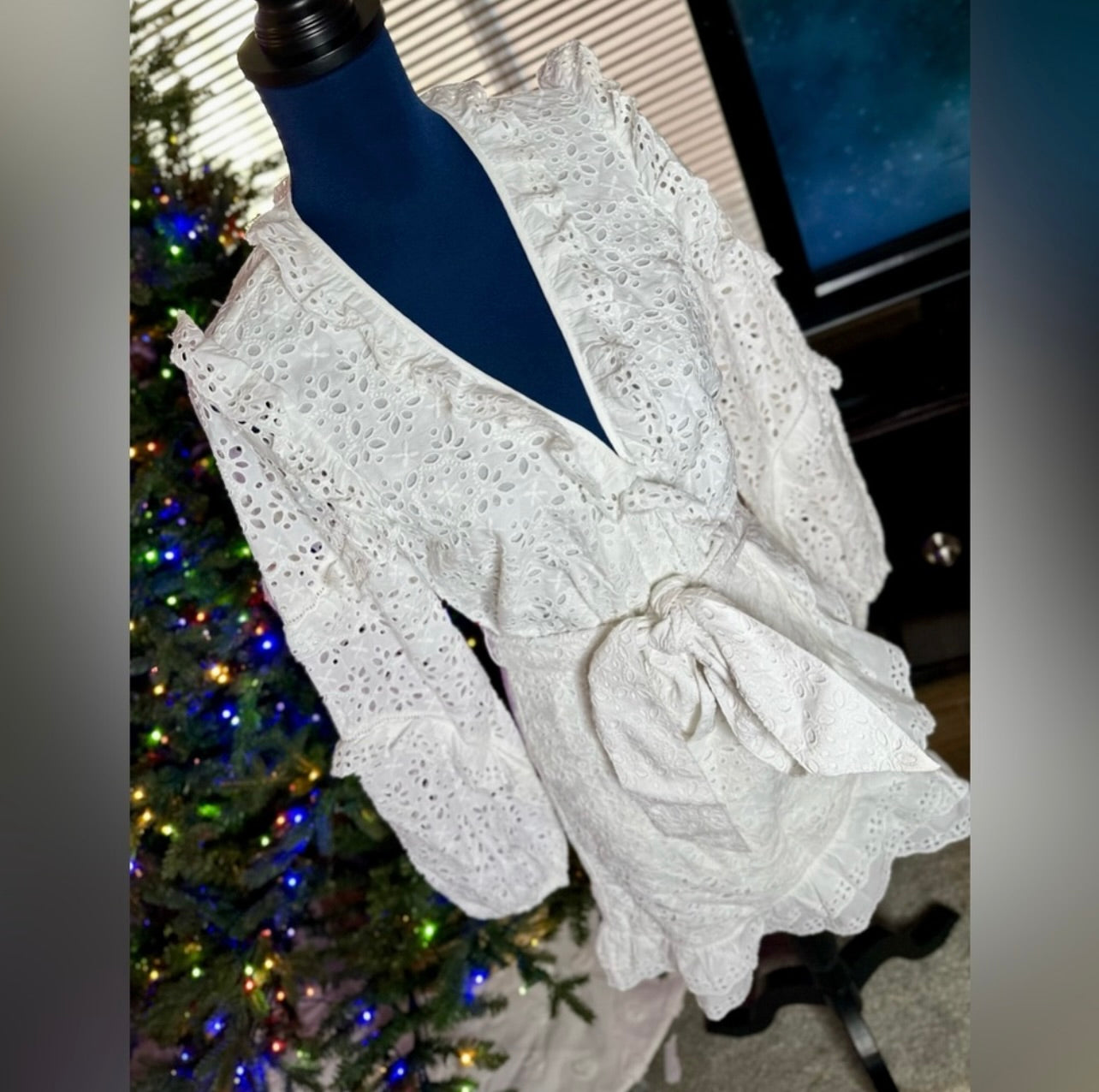 New Veronica Beard White Floral Eyelet Julia Dress