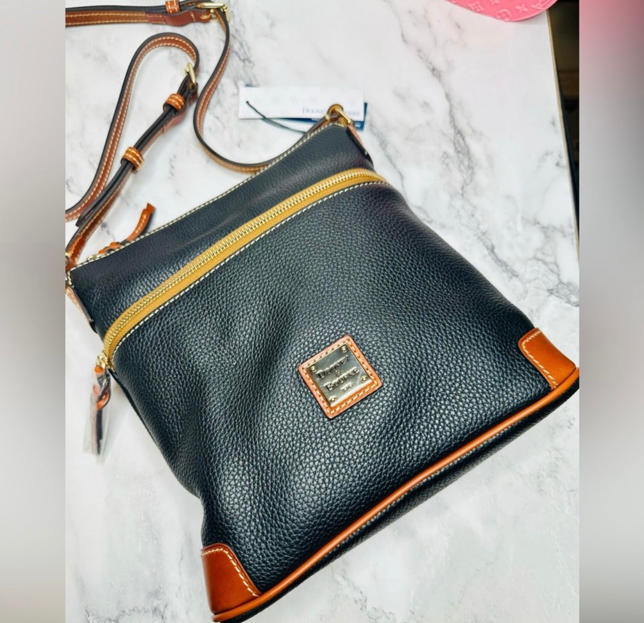Dooney & Bourke Black Pebble Grain Leather Crossbody Bag