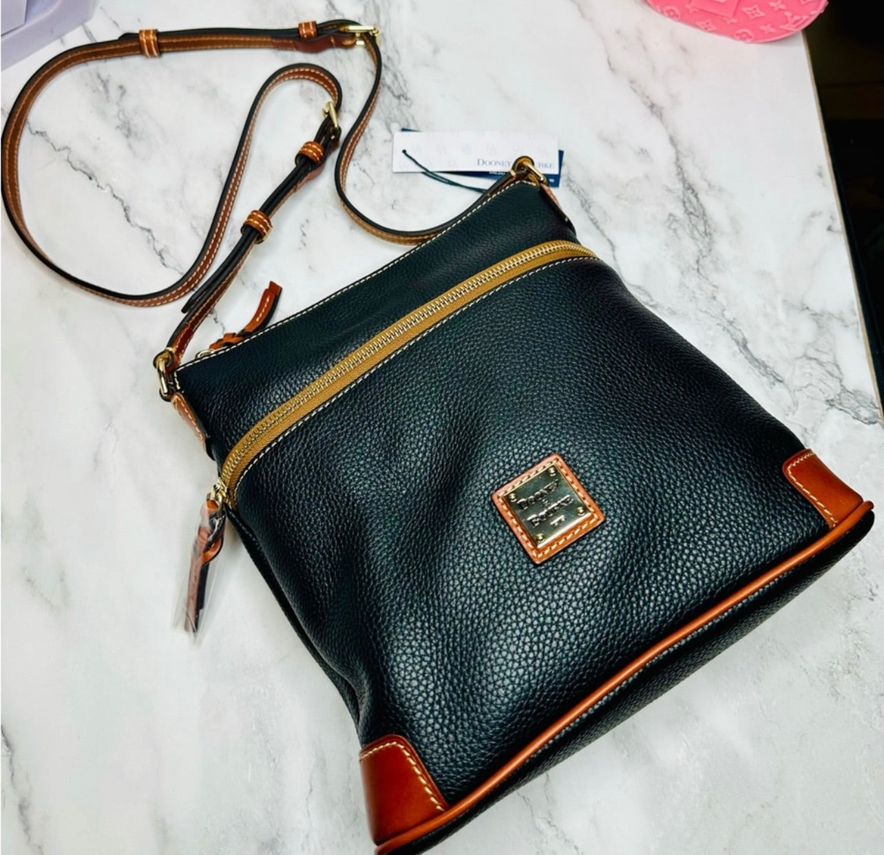 Dooney & Bourke Black Pebble Grain Leather Crossbody Bag