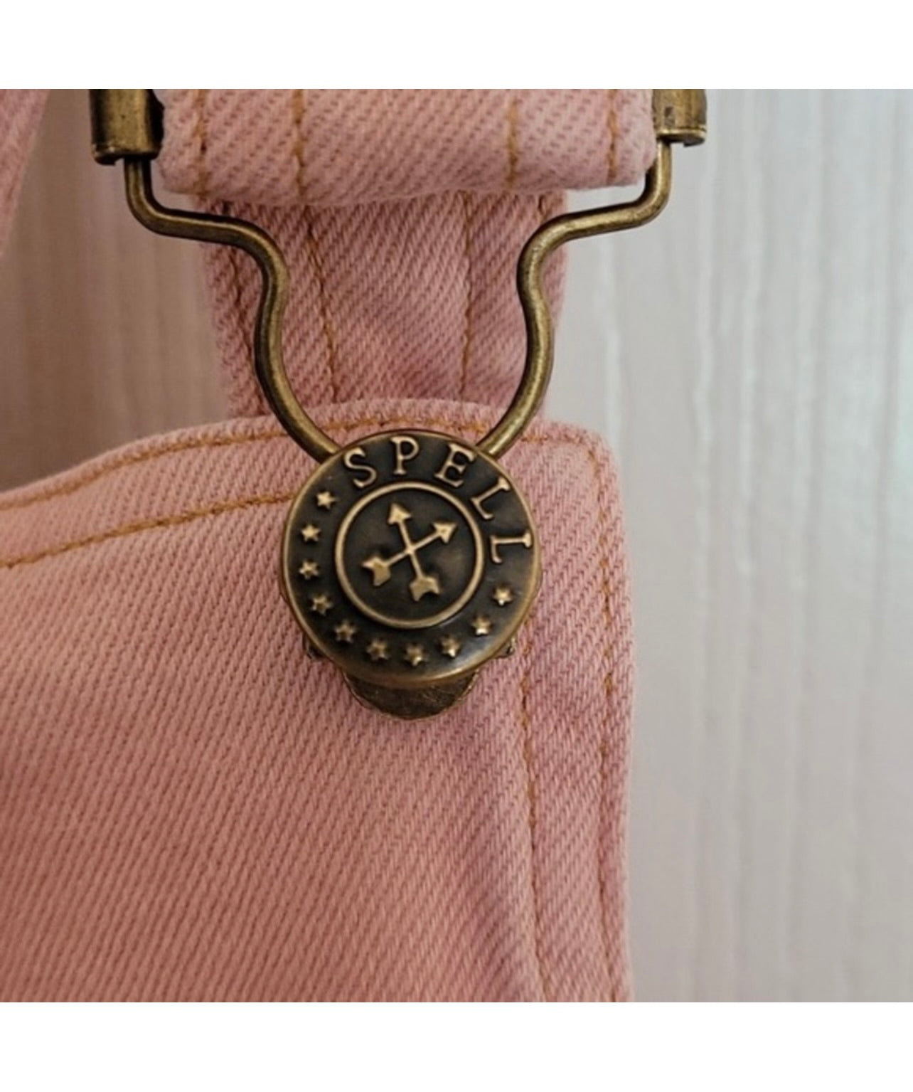 Spell & the Gypsy Collective Pink Candy Denim Pinafore Dress