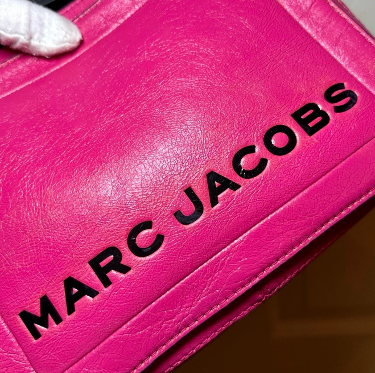 Marc Jacobs Hot Pink Distressed Leather The Box 23 Crossbody Bag