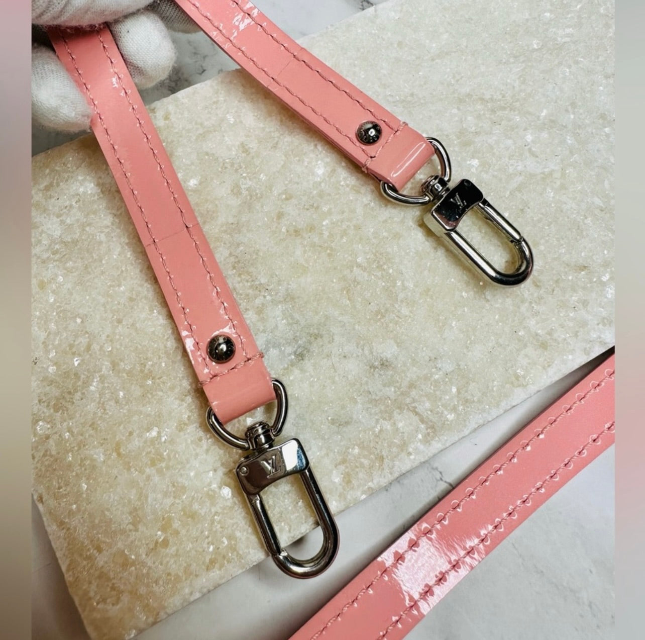 New Authentic Louis Vuitton Pink Patent Leather Bag Strap