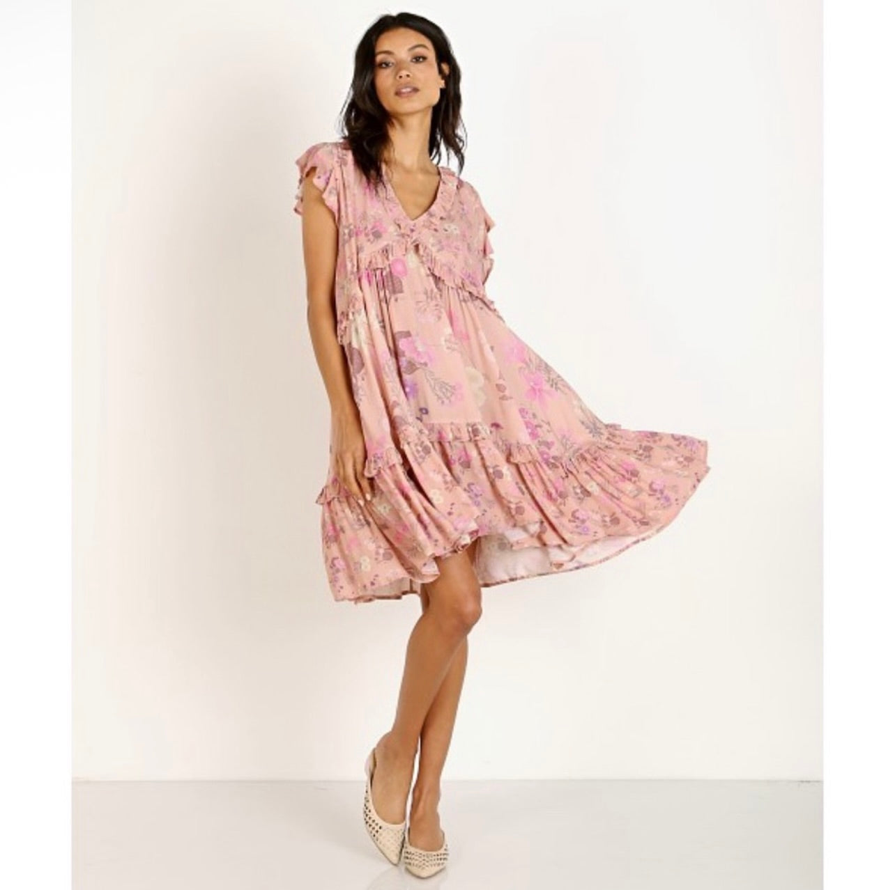 Spell & the Gypsy Collective Blush Wild Bloom Mini Dress
