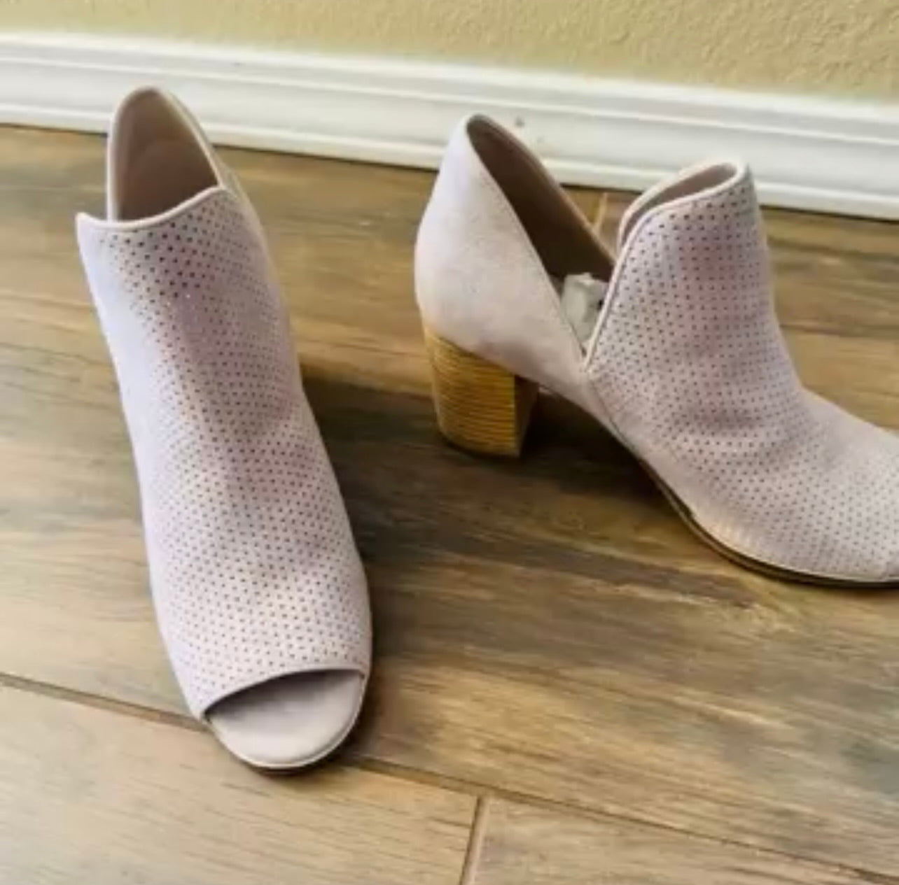 New Cole Haan Suede Shiloh Open Toe Booties