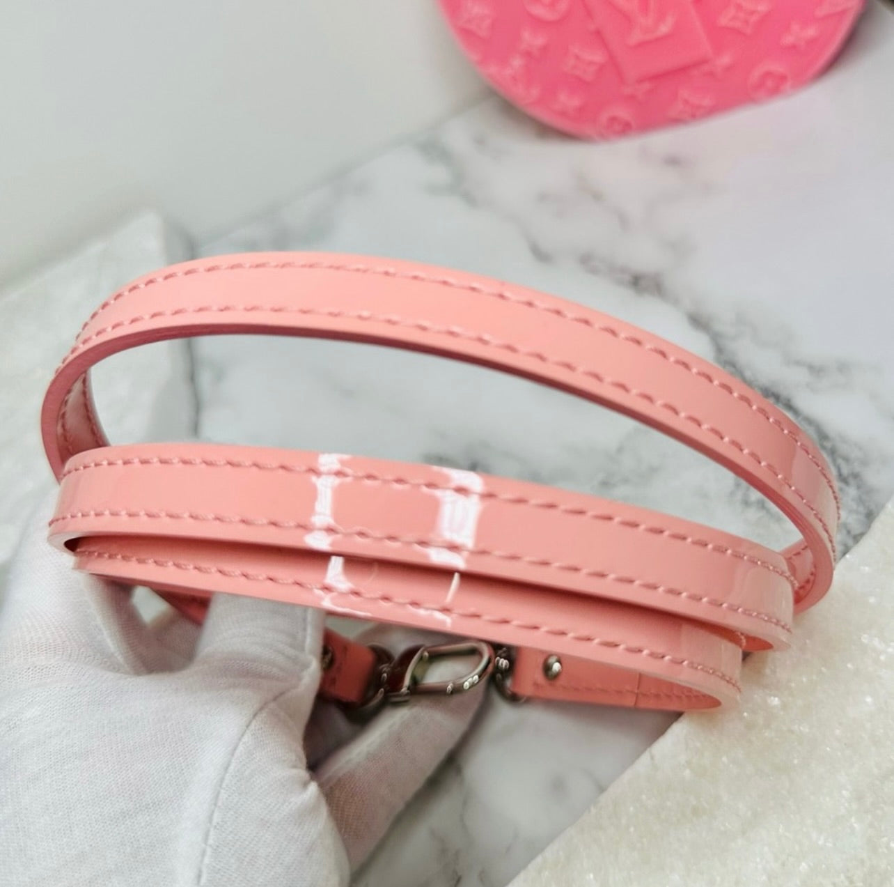 New Authentic Louis Vuitton Pink Patent Leather Bag Strap