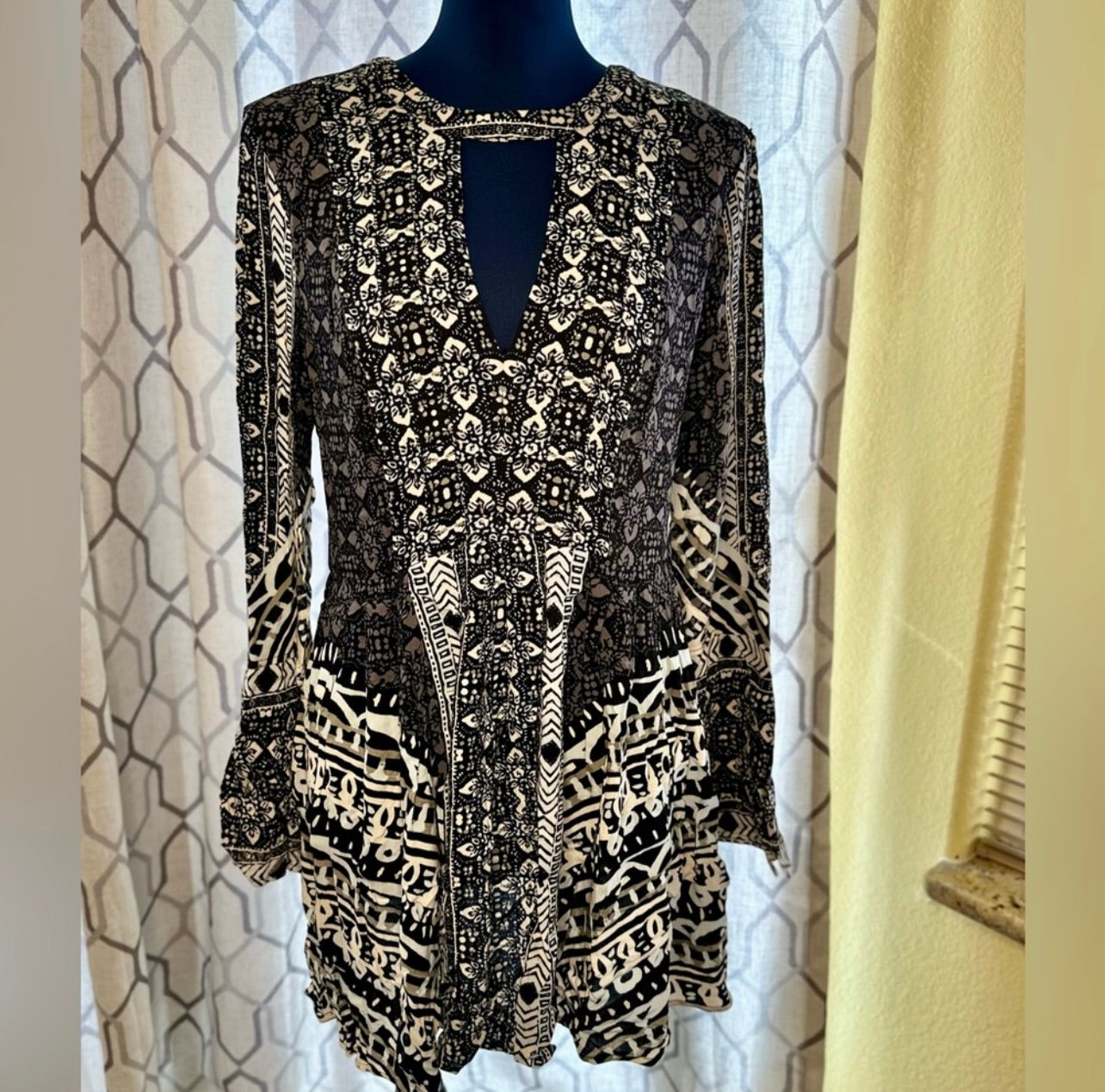 Free People Tegan Border Printed Mini Dress