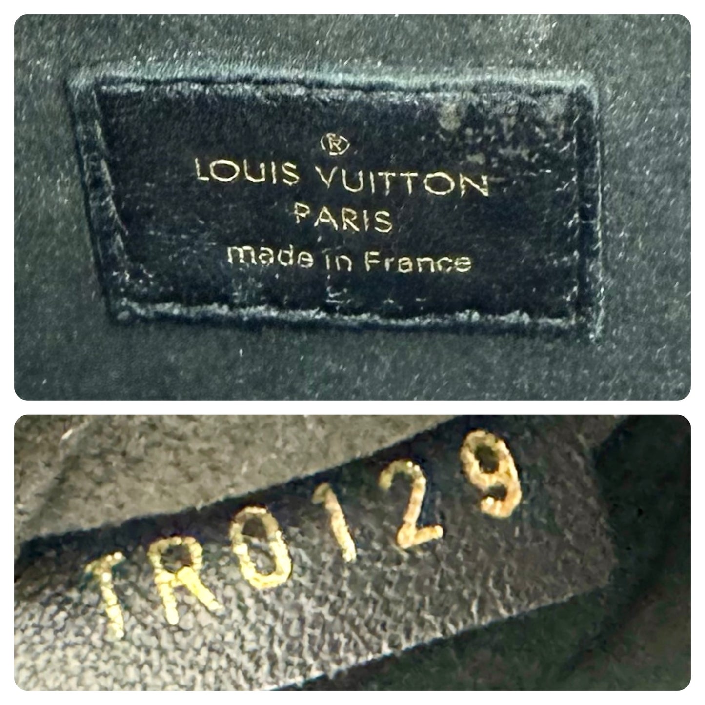 EUC Louis Vuitton Black Calfskin & Brown Monogram Coated Canvas Double V Bag